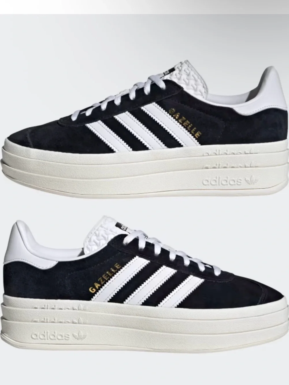 adidas Black and White Espadrilles Platform Sneakers